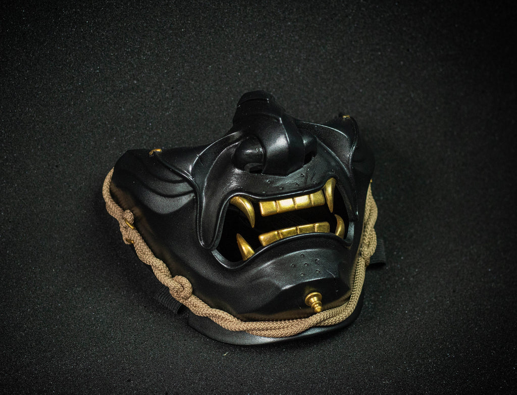 Ghost of Tsushima mask dark shape. Menpo Demon Mask