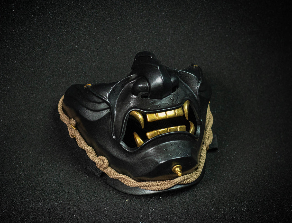 Ghost of Tsushima mask dark shape. Menpo Demon Mask