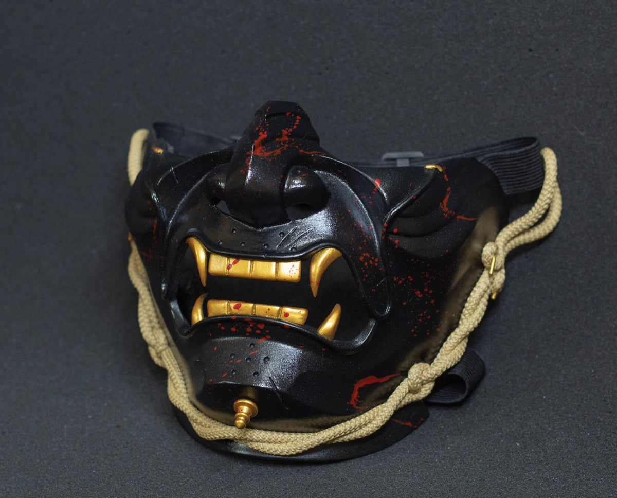 Ghost of Tsushima mask whith blood. Demon Menpo mask