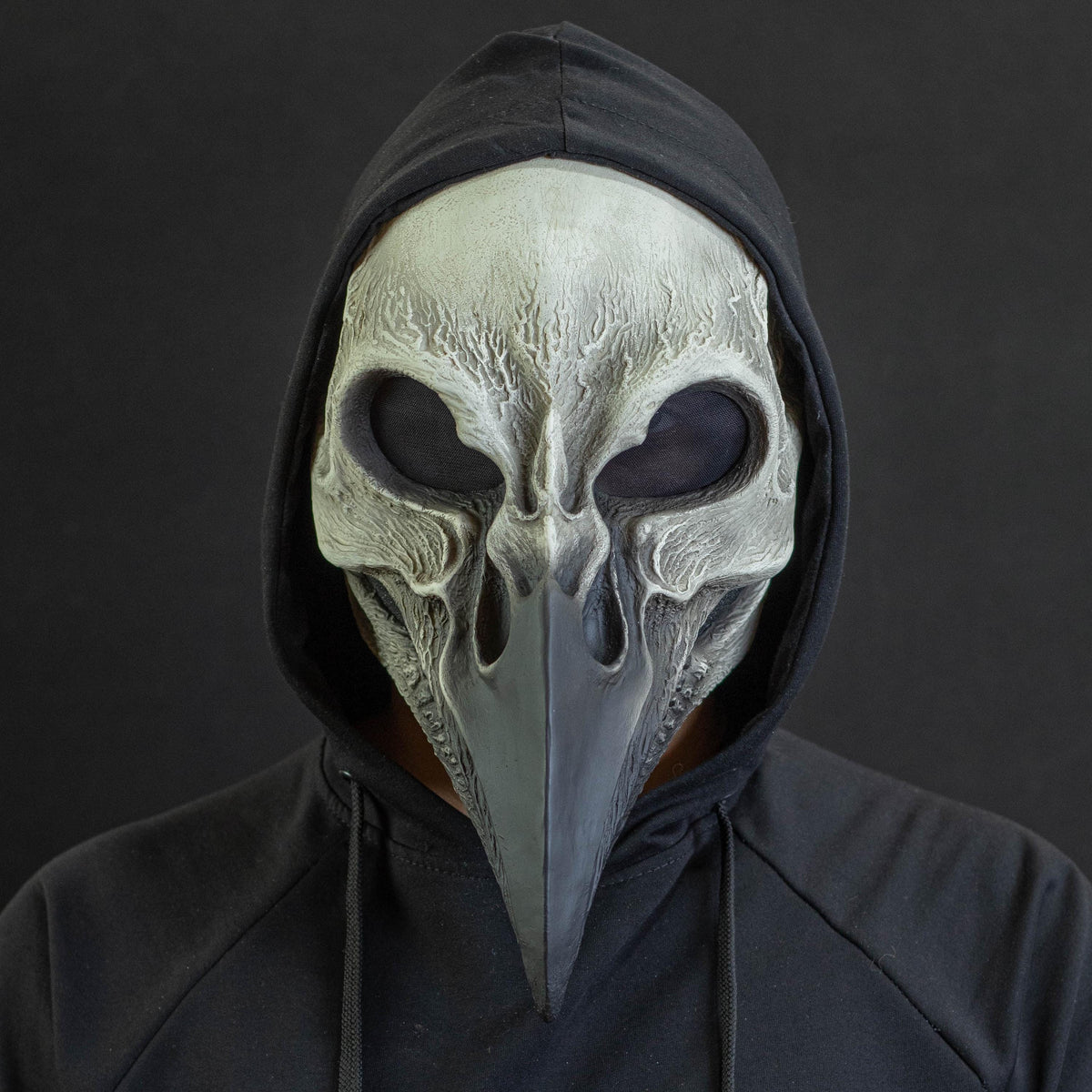 Plague Doctor mask Bird skull with a movable jaw white and black shape