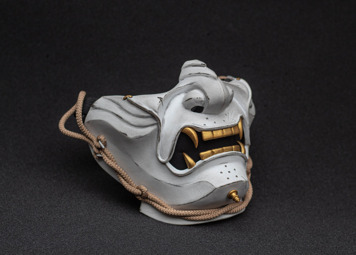Ghost of Tsushima mask. White finish. Demon Menpo mask