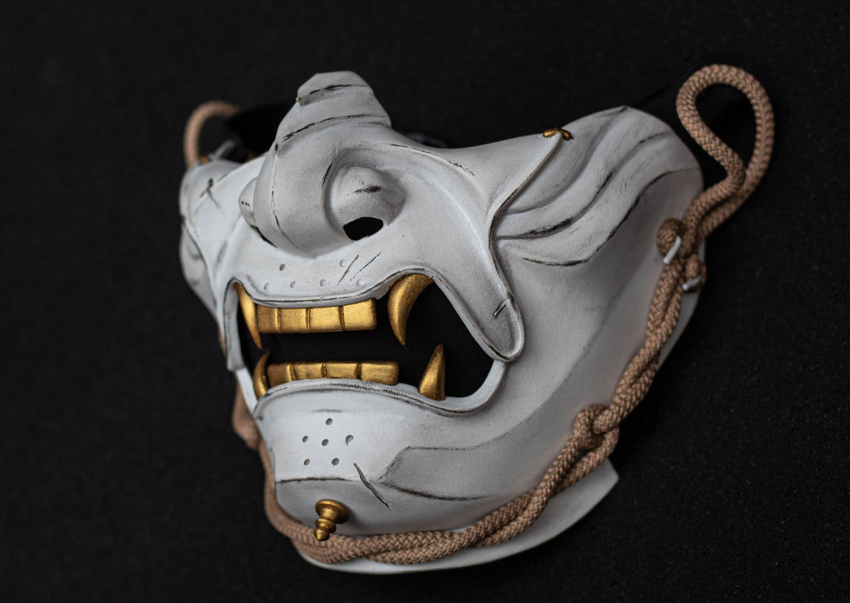 Ghost of Tsushima mask. White finish. Demon Menpo mask