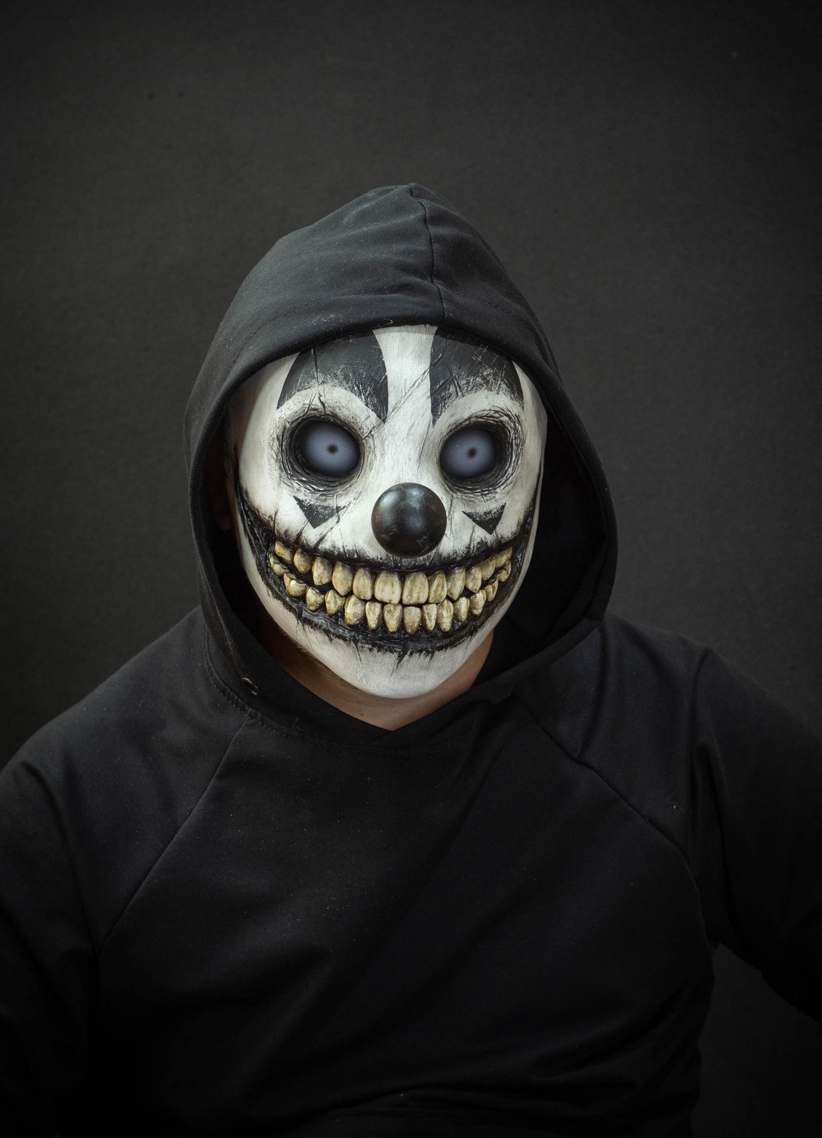 Smile clown mask black shape with pupils for, Halloween, cosplay, party or gift
