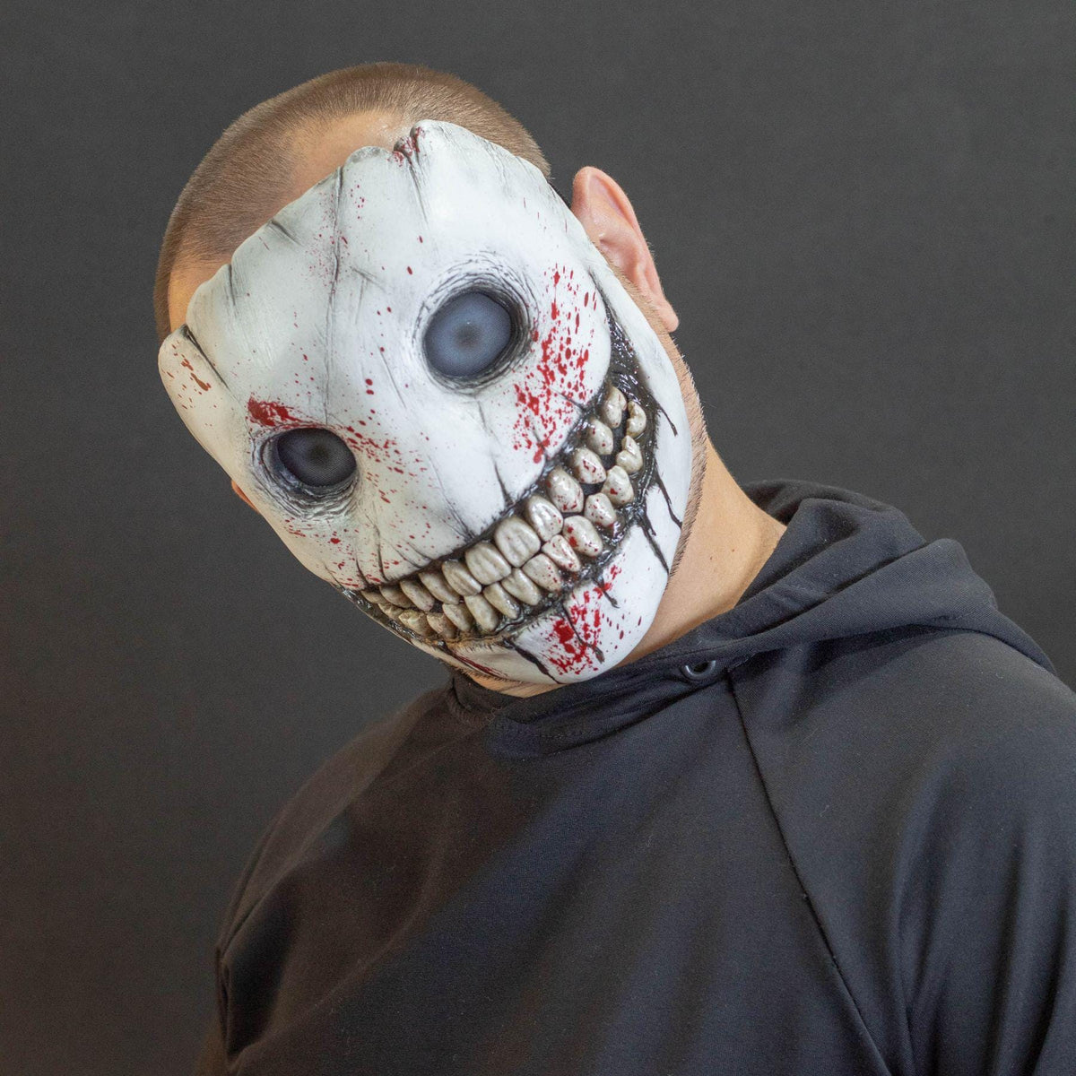 Smile mask with blood splatters for helloween or cosplay also great gift