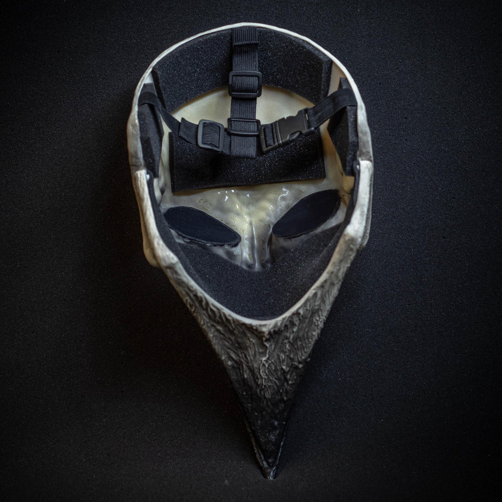 Plague Doctor mask Bird skull with a movable jaw white and black shape