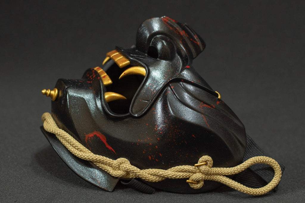 Ghost of Tsushima mask whith blood. Demon Menpo mask