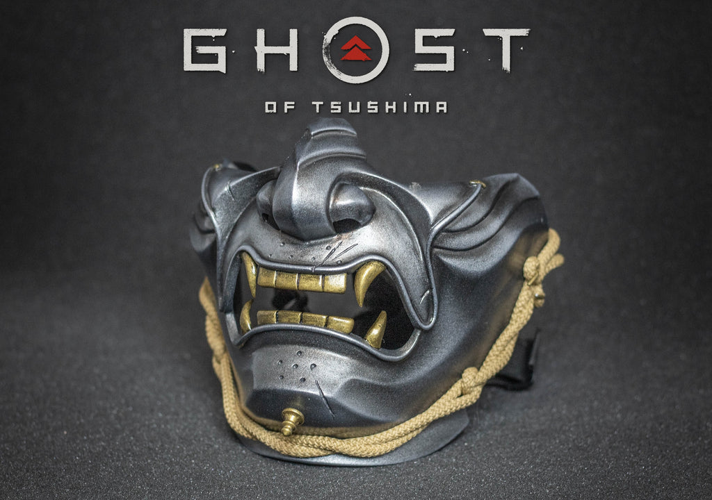 The ghost of Tsushima's mask  clean silver shape.
