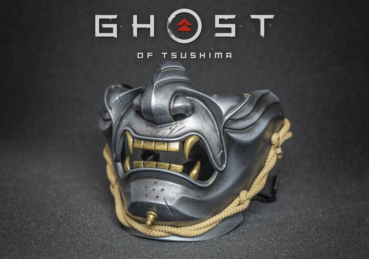The ghost of Tsushima's mask  clean silver shape.
