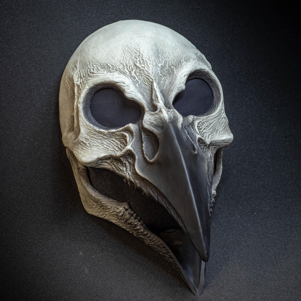Plague Doctor mask Bird skull with a movable jaw white and black shape