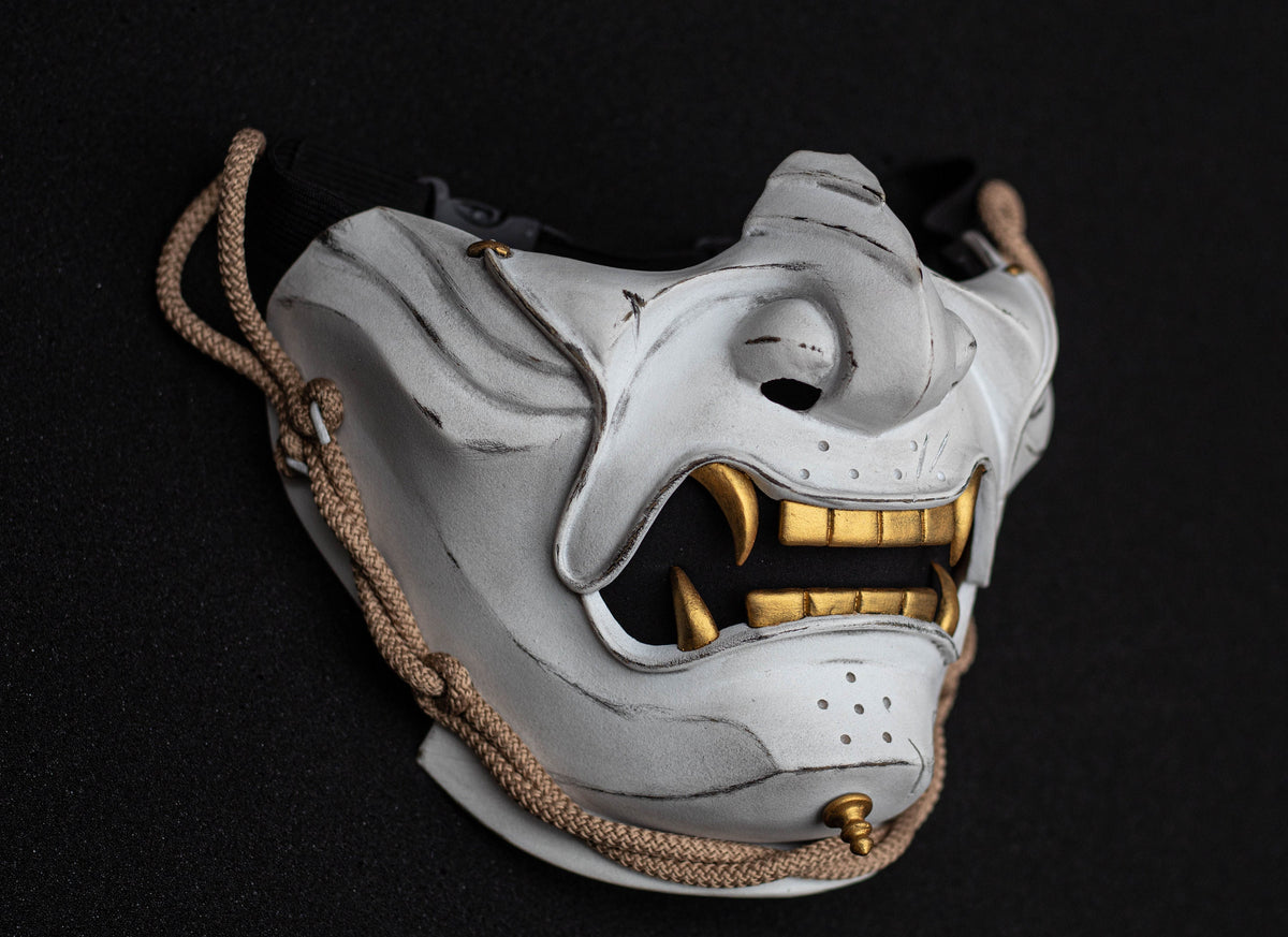 Ghost of Tsushima mask. White finish. Demon Menpo mask