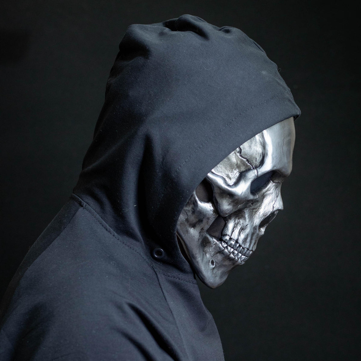 Human Skull Mask full face with realistic teeth and silver shape