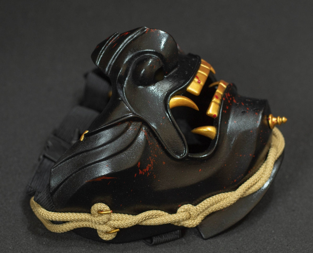 Ghost of Tsushima mask whith blood. Demon Menpo mask