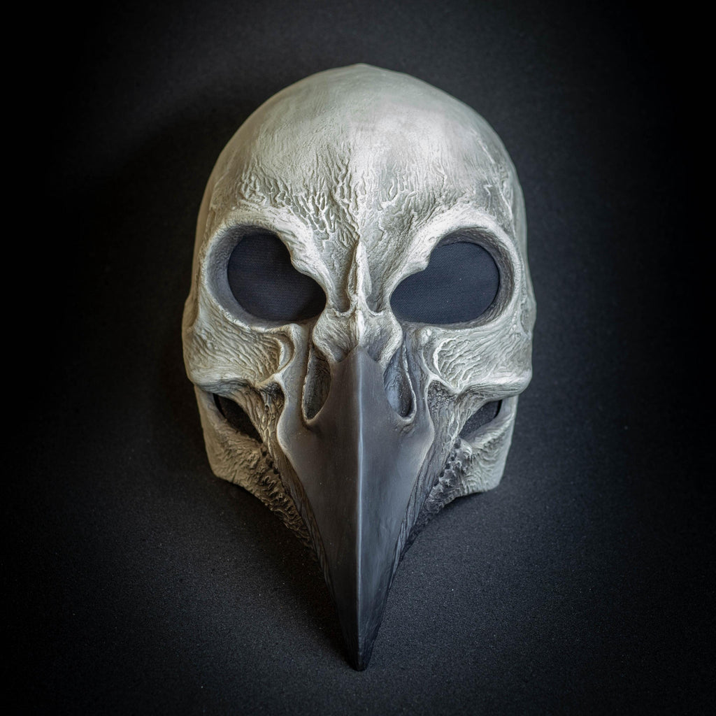Plague Doctor mask Bird skull with a movable jaw white and black shape