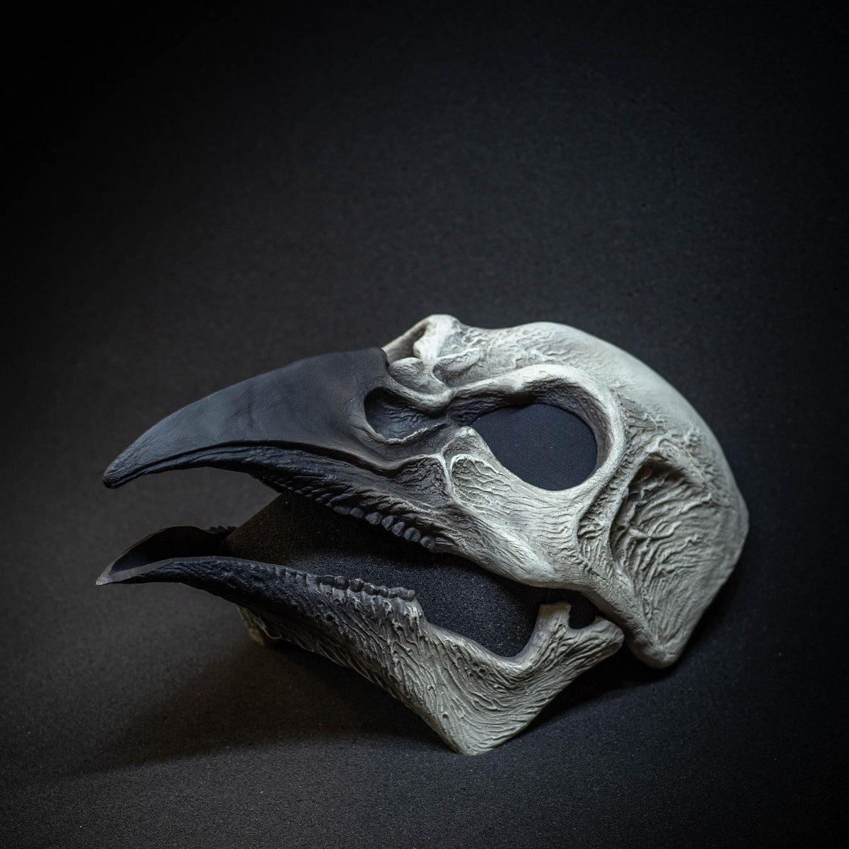 Plague Doctor mask Bird skull with a movable jaw white and black shape