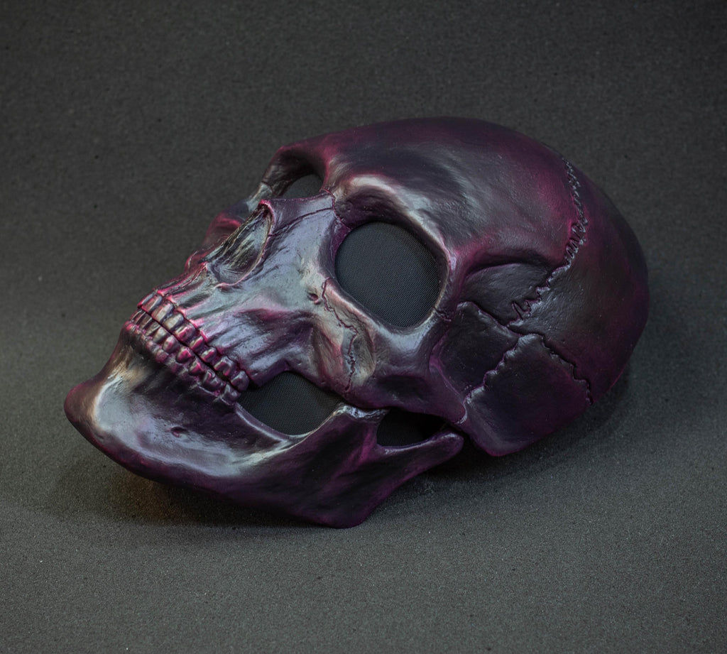 Human Skull Mask full face black-pink shape