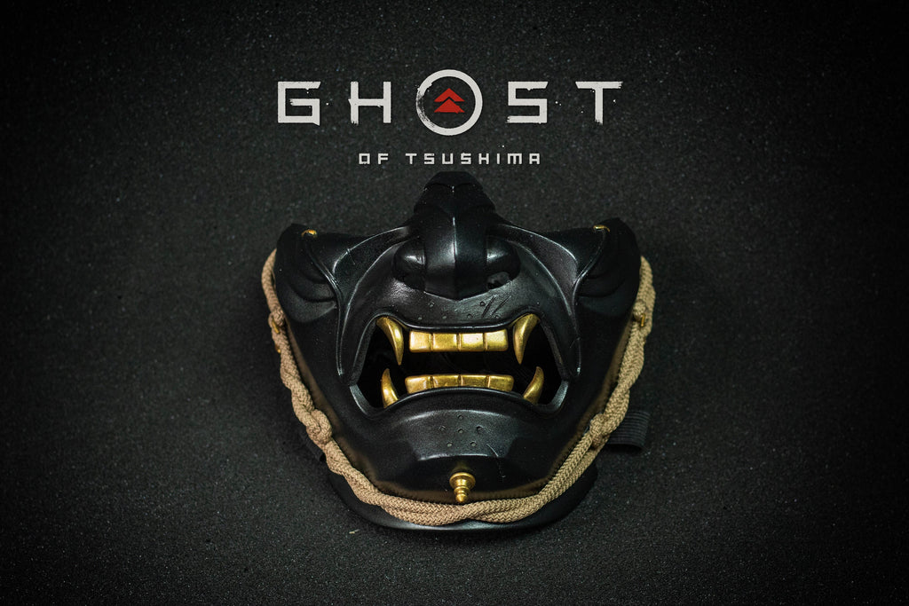 Ghost of Tsushima mask dark shape. Menpo Demon Mask