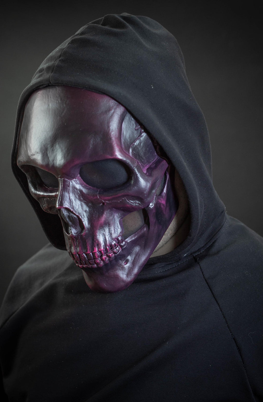 Human Skull Mask full face black-pink shape