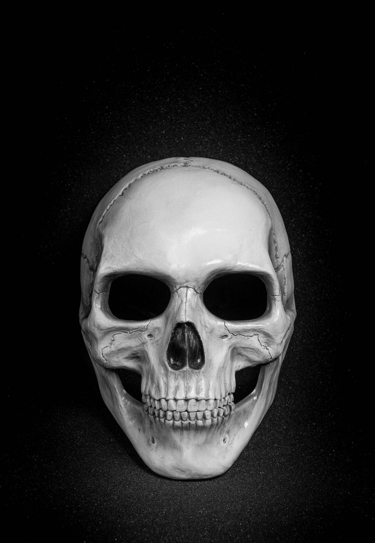 Human Skull Mask full face with   light  white bone finish