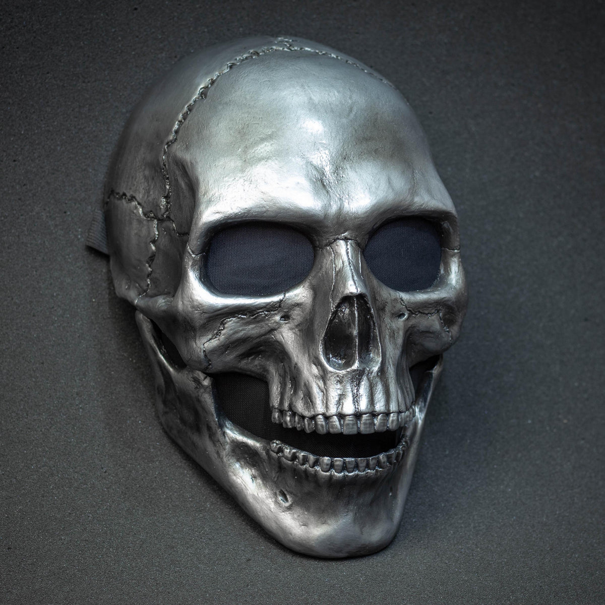 Human Skull Mask full face with realistic teeth and silver shape