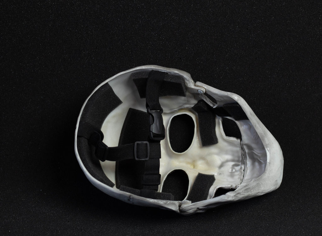 Human Skull Mask full face with   light  white bone finish