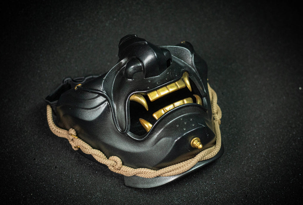 Ghost of Tsushima mask dark shape. Menpo Demon Mask