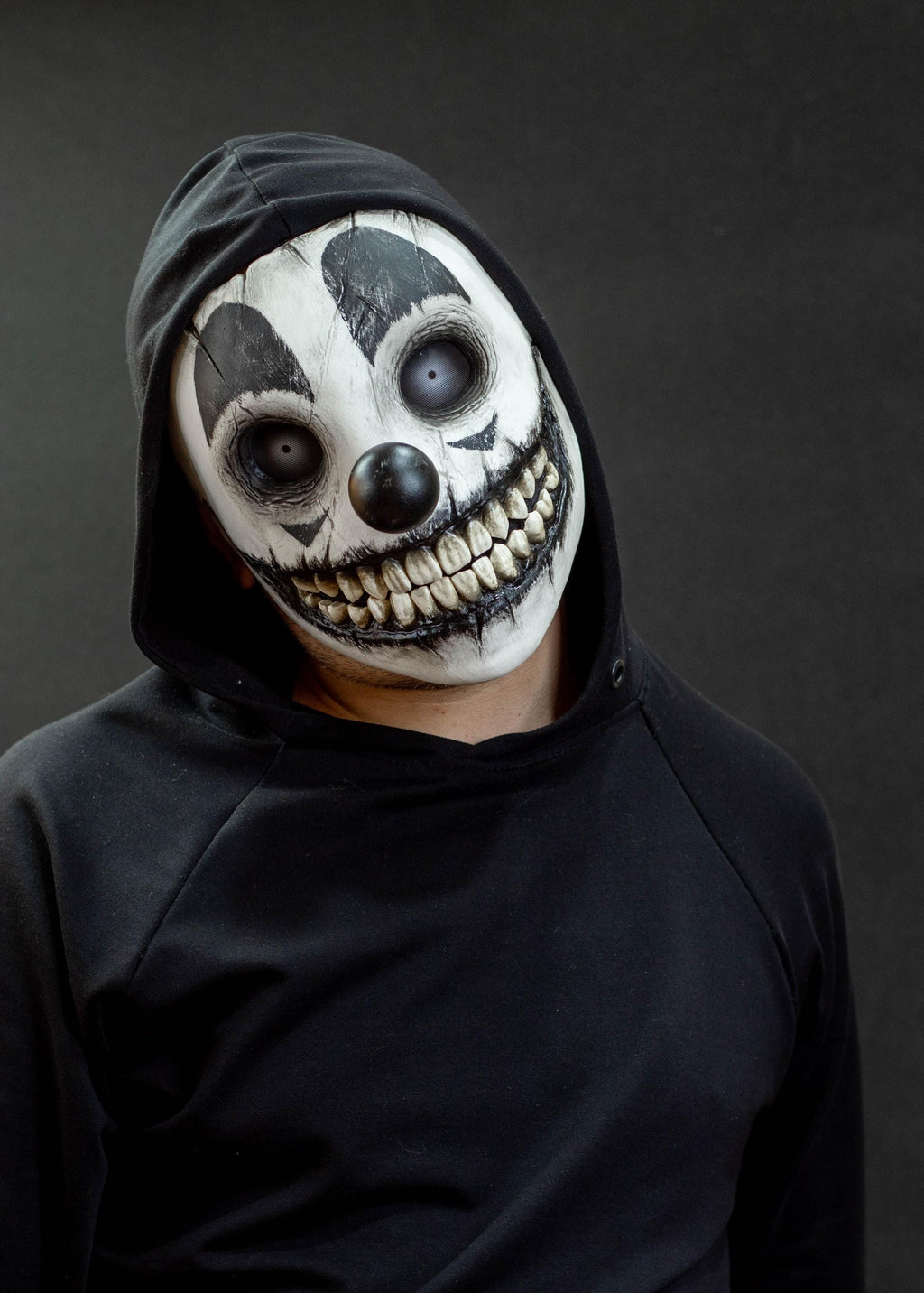 Clown mask with movable jaw Dark shape for gift, Halloween, cosplay or party
