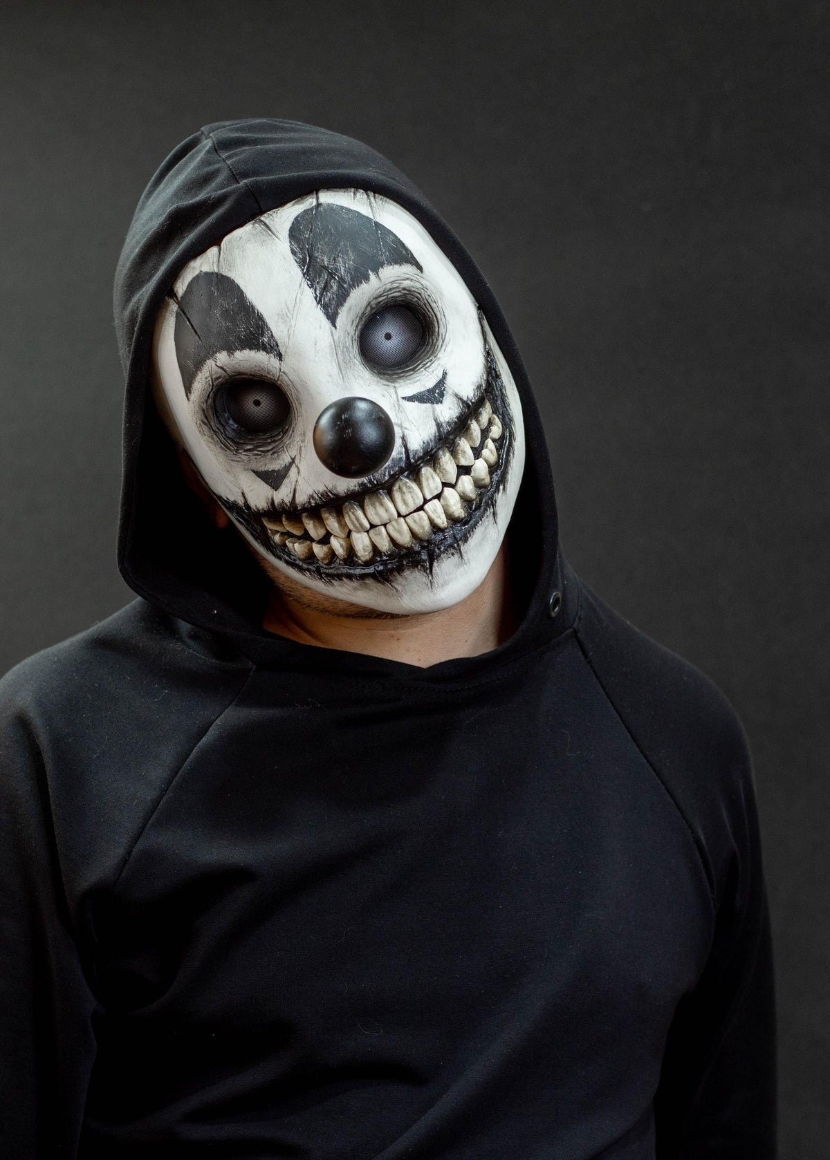 Clown mask with movable jaw Dark shape for gift, Halloween, cosplay or party