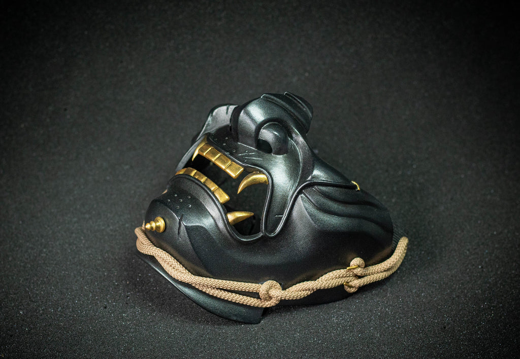 Ghost of Tsushima mask dark shape. Menpo Demon Mask