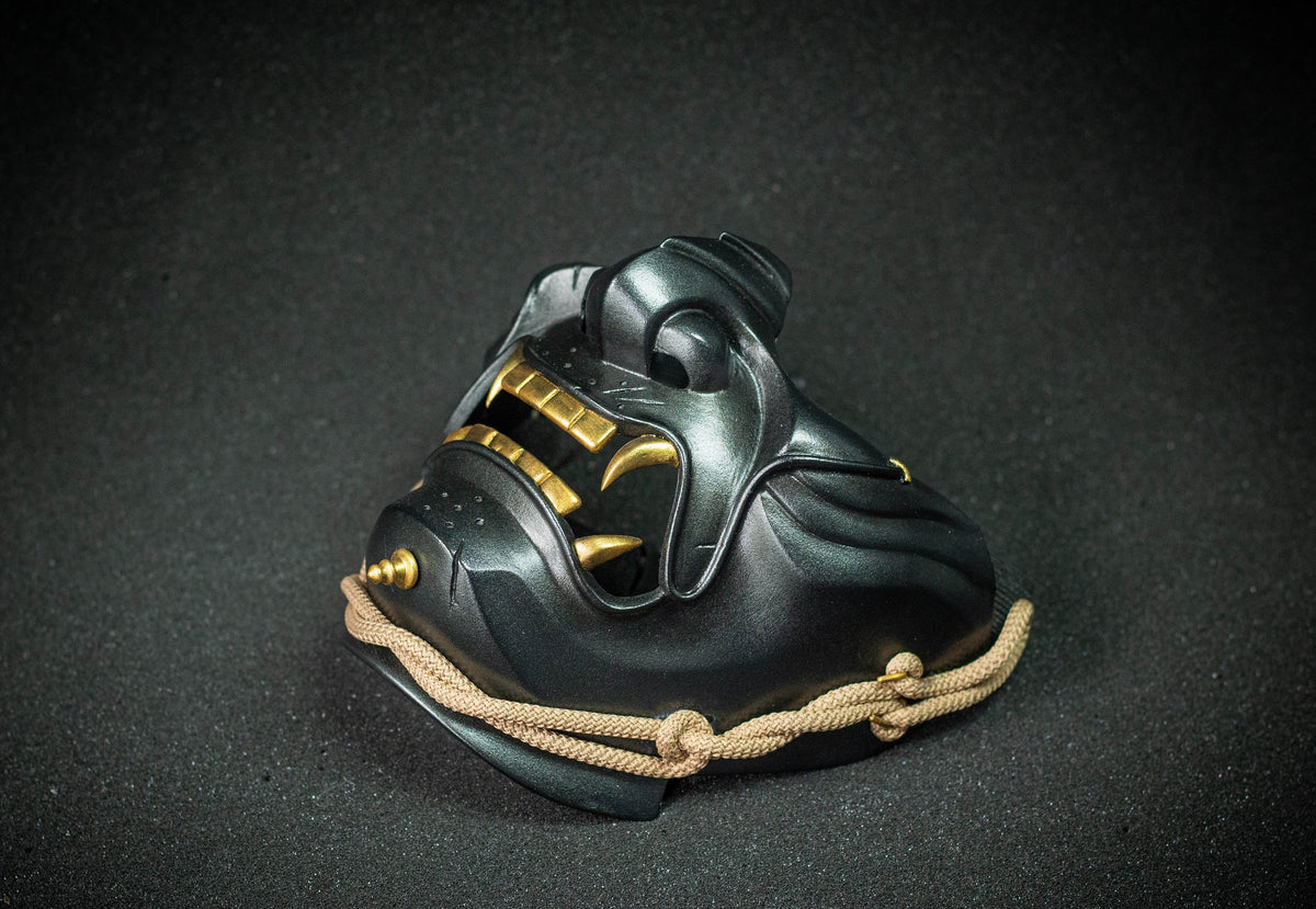 Ghost of Tsushima mask dark shape. Menpo Demon Mask
