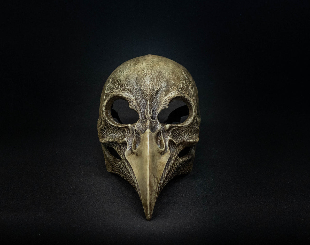 Plague Doctor mask Bird skull  bone shape with a movable jaw