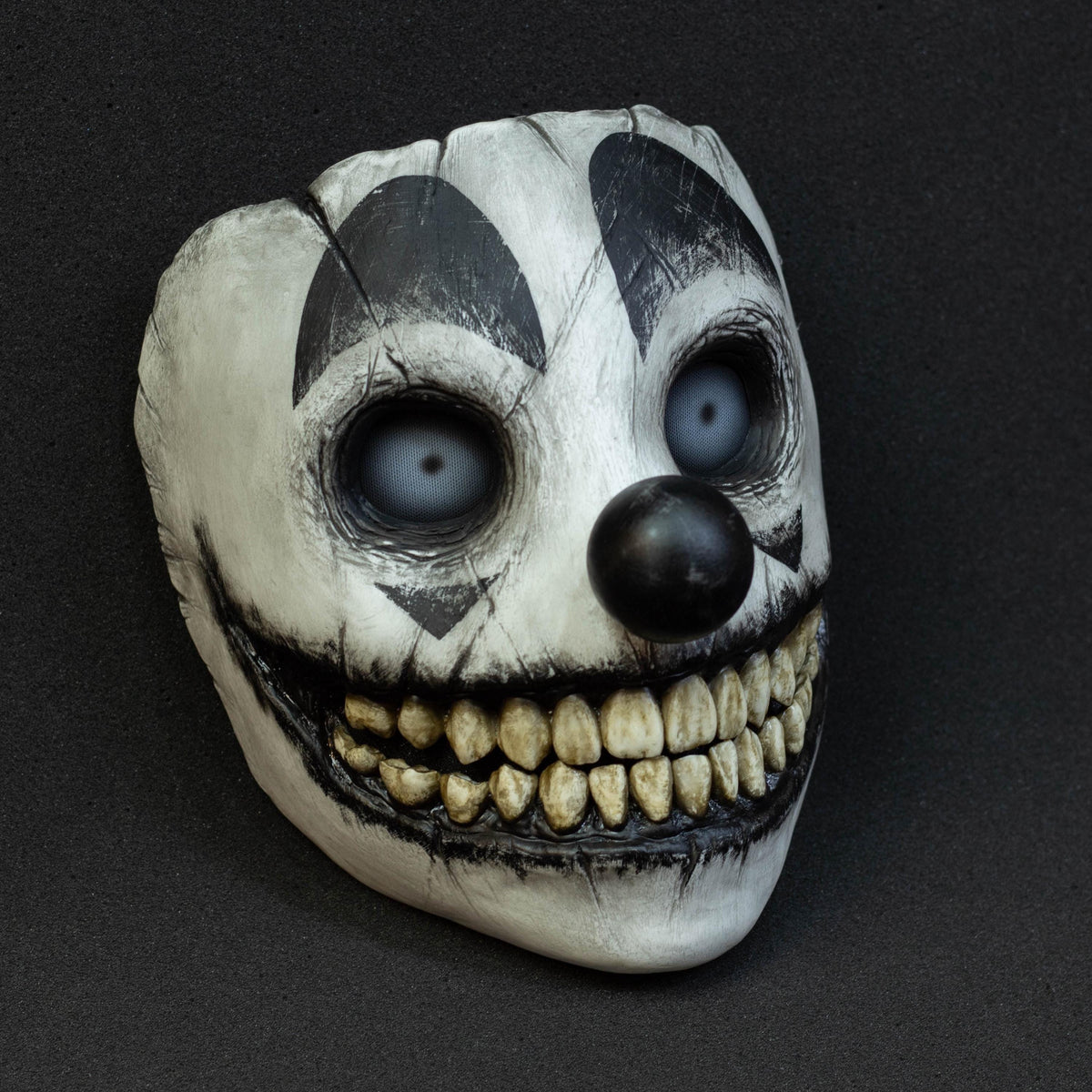 Smile clown mask black shape with pupils for, Halloween, cosplay, party or gift