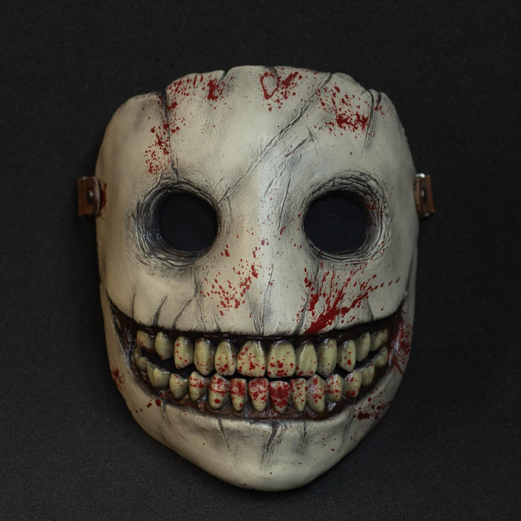 Smiley mask with blood splatters for halloween or cosplay also great gift