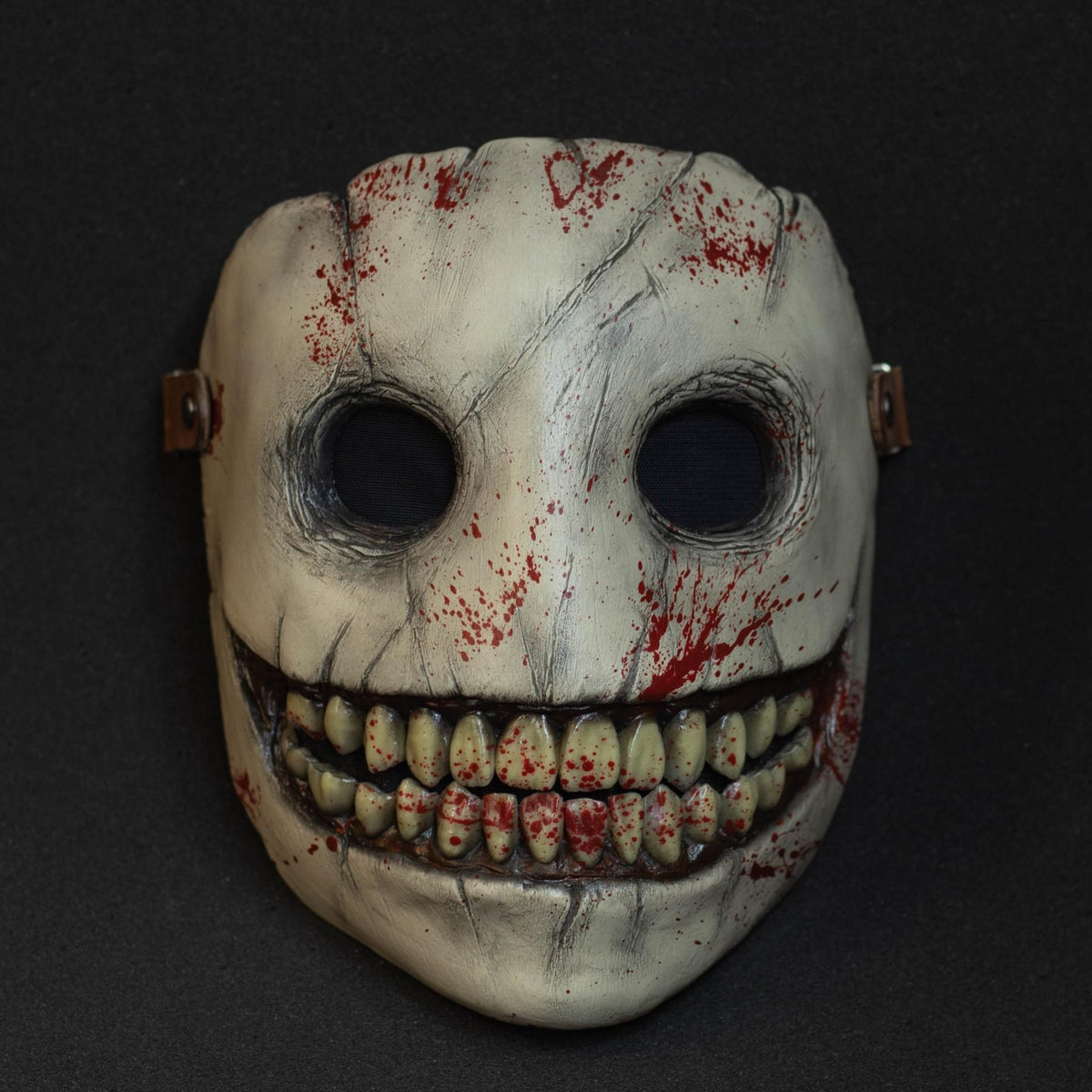 Smiley mask with blood splatters for halloween or cosplay also great gift