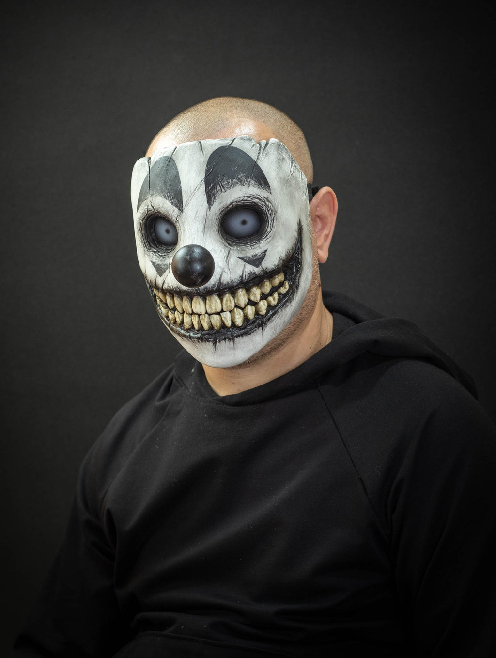 Smile clown mask black shape with pupils for, Halloween, cosplay, party or gift