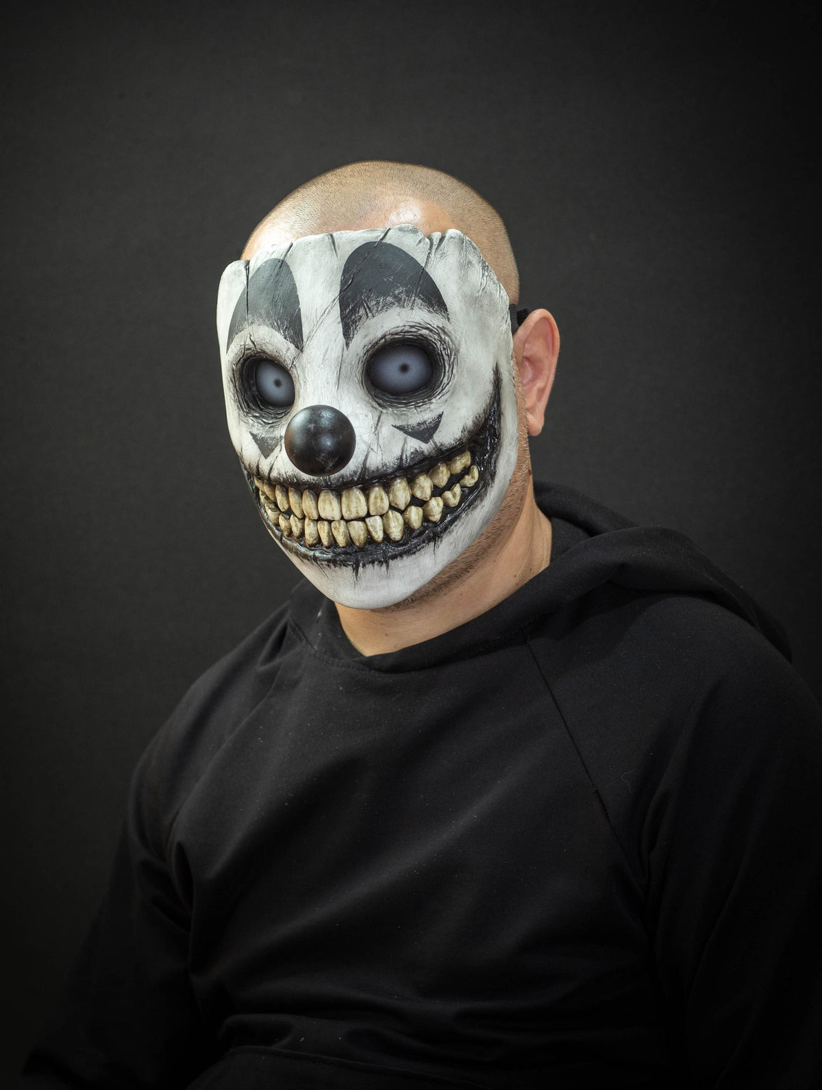 Smile clown mask black shape with pupils for, Halloween, cosplay, party or gift