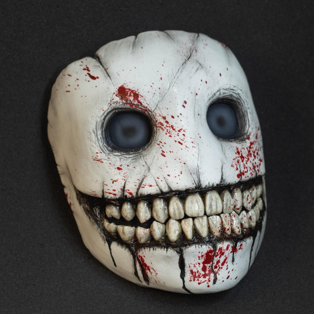 Smile mask with blood splatters for helloween or cosplay also great gift