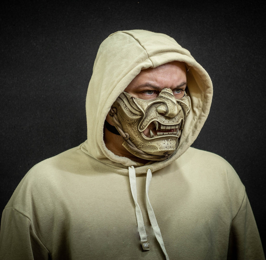Ghost of Tsushima mask bone shape. Demon Menpo mask