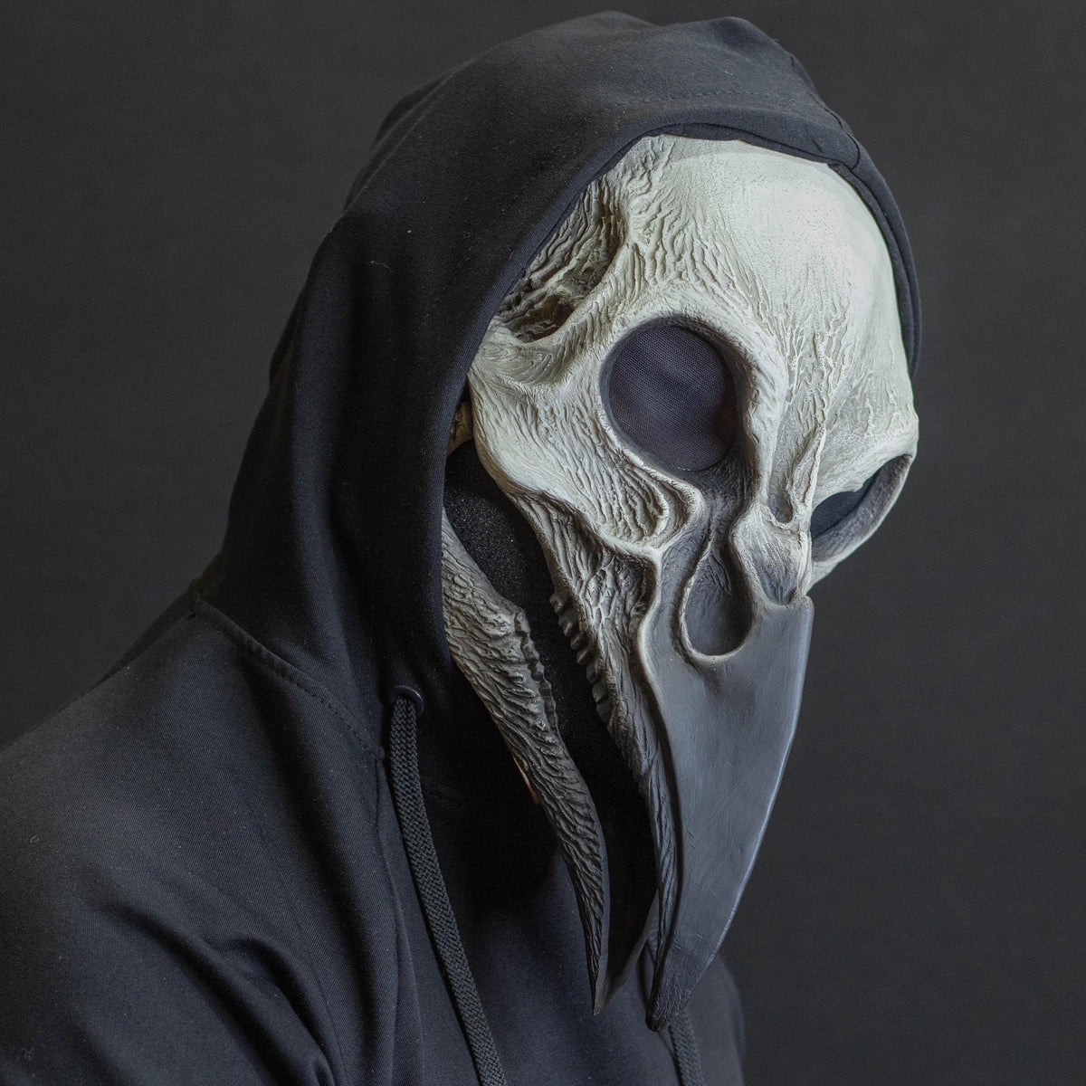 Plague Doctor mask Bird skull with a movable jaw white and black shape