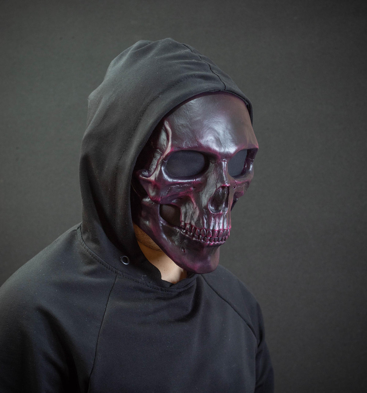 Human Skull Mask full face black-pink shape