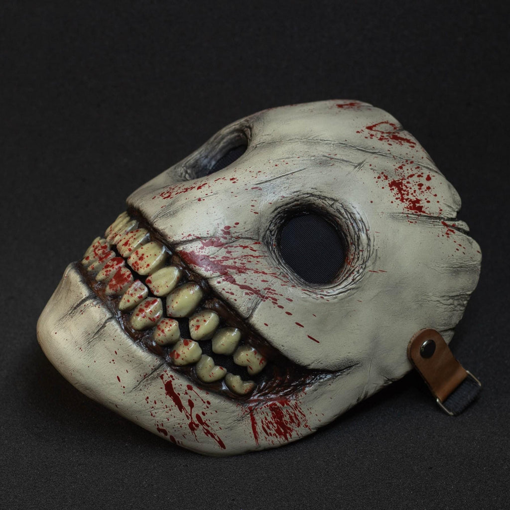 Smiley mask with blood splatters for halloween or cosplay also great gift