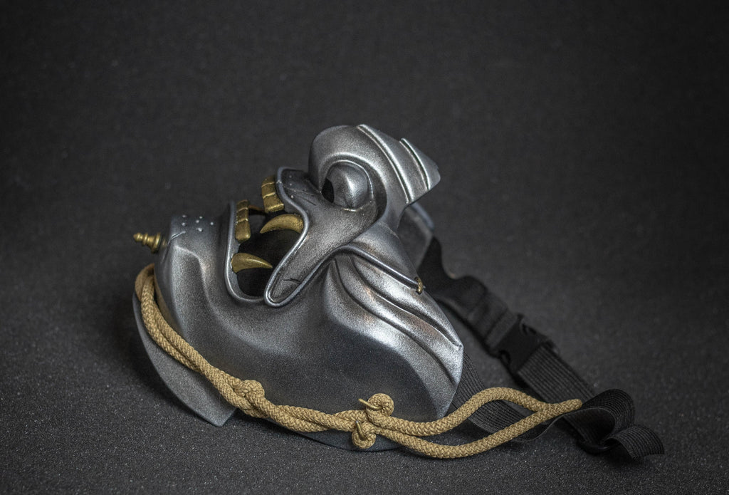 The ghost of Tsushima's mask  clean silver shape.