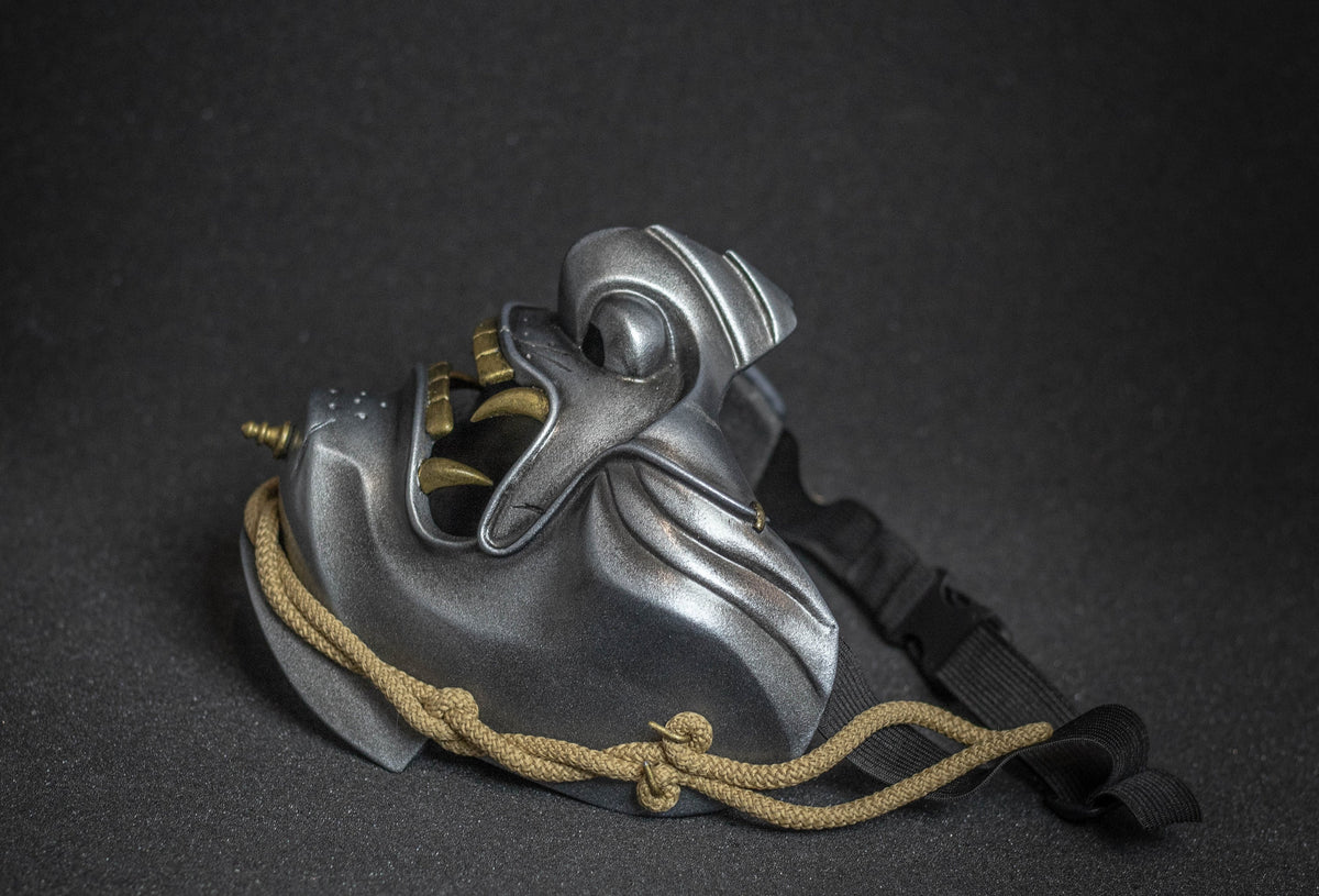 The ghost of Tsushima's mask  clean silver shape.