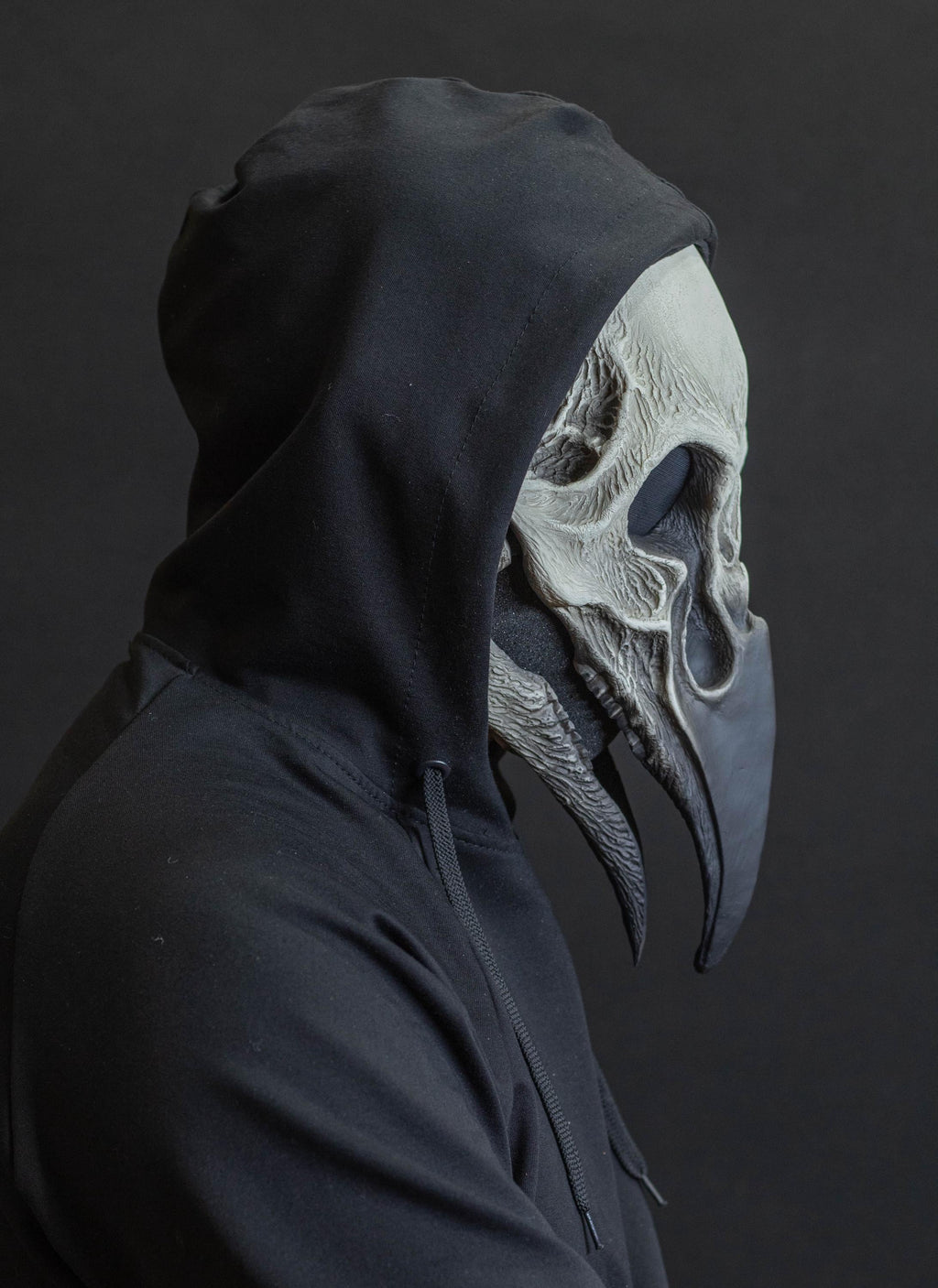 Plague Doctor mask Bird skull with a movable jaw white and black shape