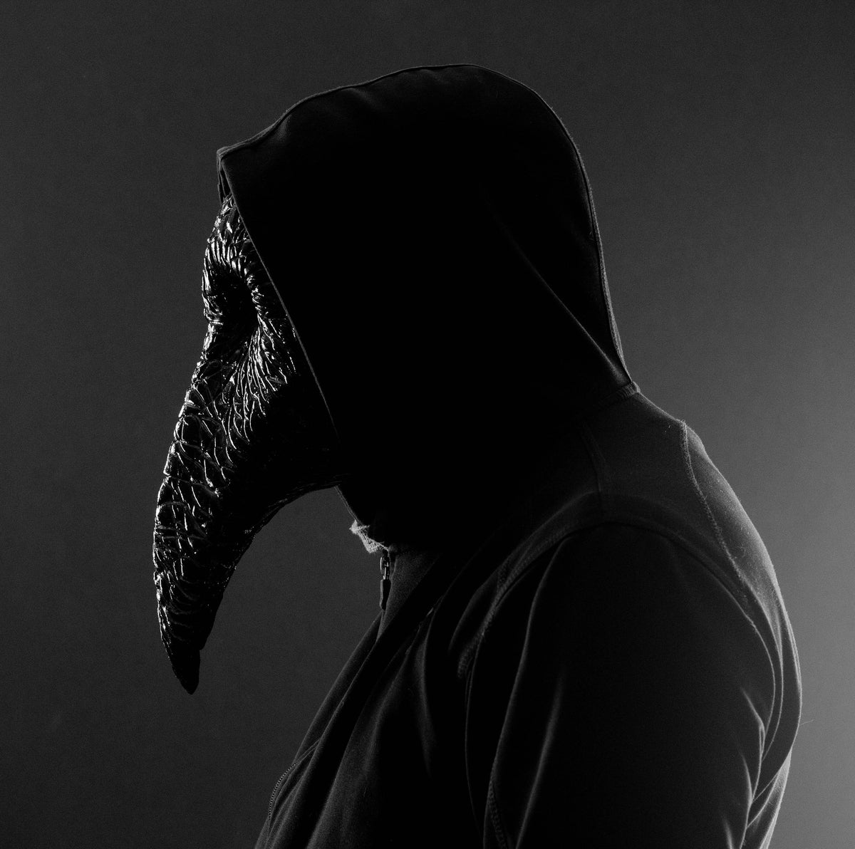 Plague Doctor mask for Helloween party and carnival or masquerade. Bird mask magma shape.