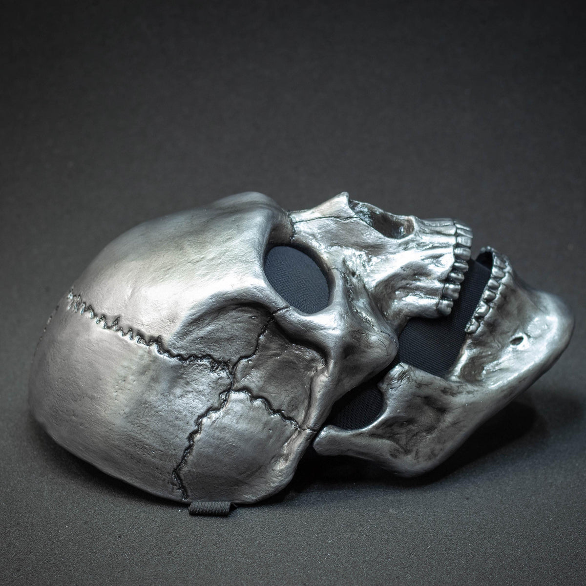 Human Skull Mask full face with realistic teeth and silver shape