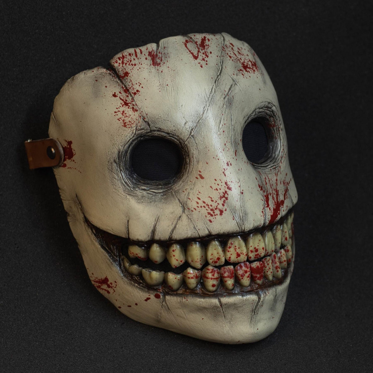 Smiley mask with blood splatters for halloween or cosplay also great gift