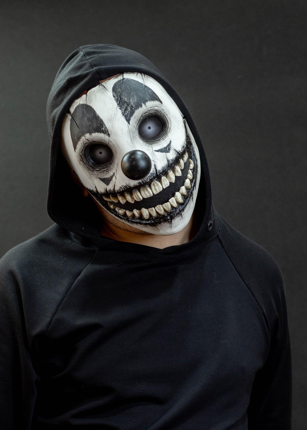 Clown mask with movable jaw Dark shape for gift, Halloween, cosplay or party