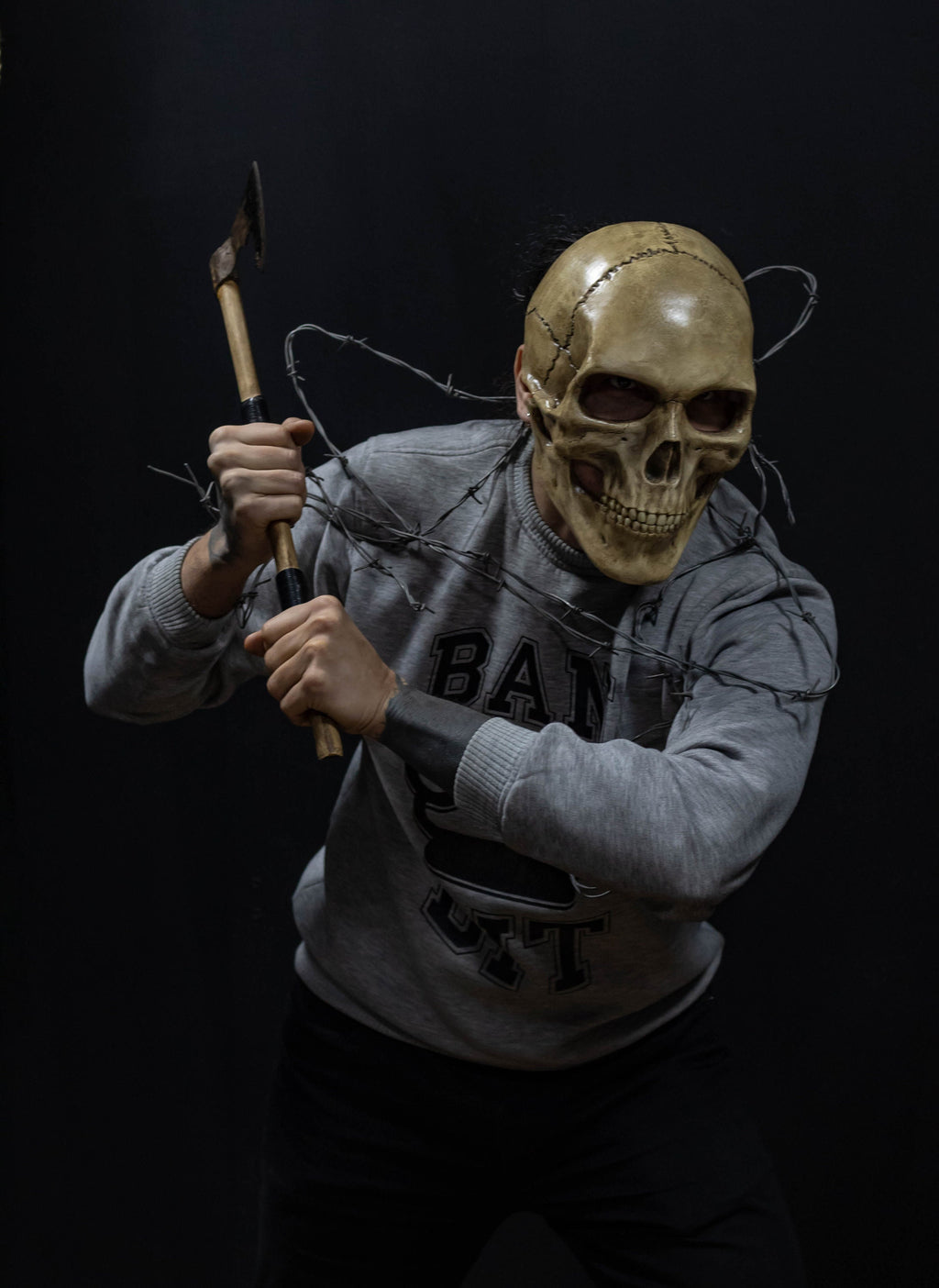 Human Skull Mask full face with realistic teeth and bone shape