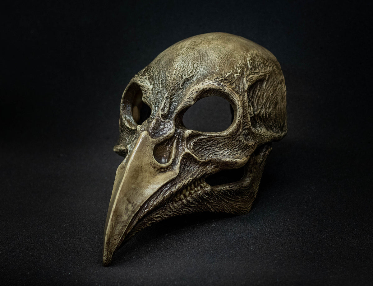 Plague Doctor mask Bird skull  bone shape with a movable jaw