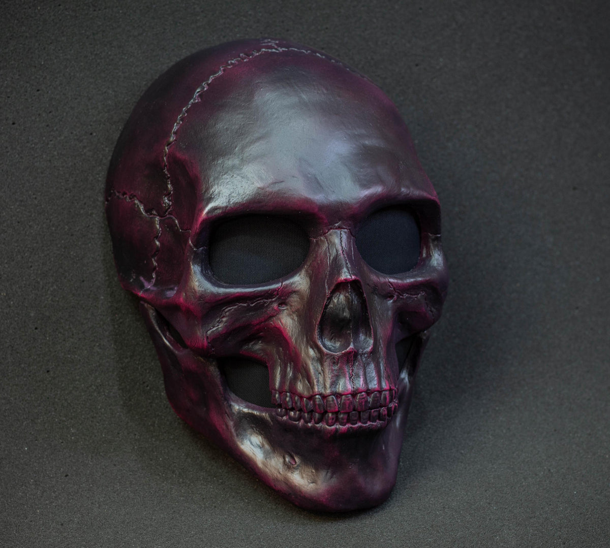 Human Skull Mask full face black-pink shape